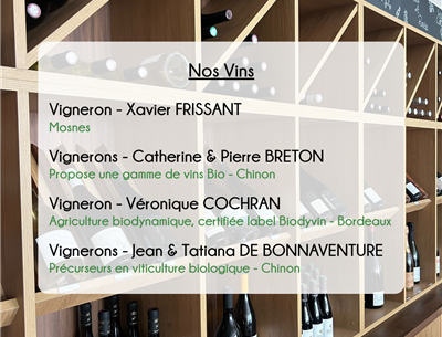 Nos fournisseurs locaux - Vins