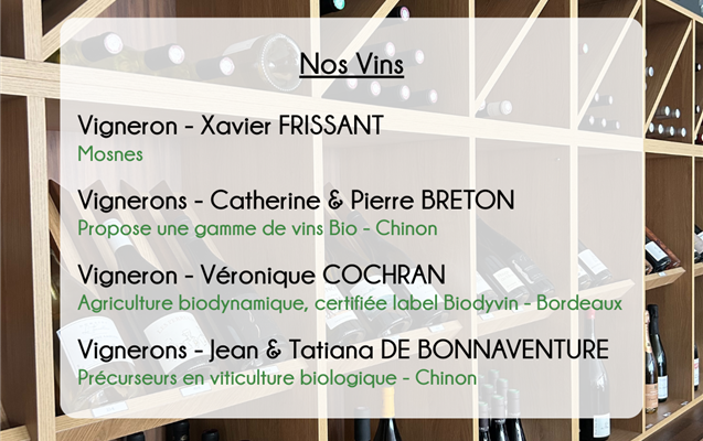 Nos fournisseurs locaux - Vins - Hôtel le Domaine des Thomeaux